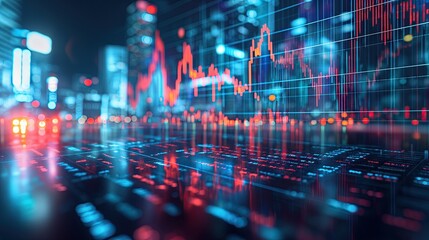 Fototapeta premium Online stock exchange concept. Earnings on the growth or decrease in the value of assets.