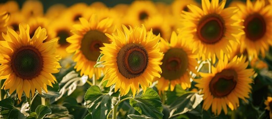 Sunflowers are well-known plants grown in open fields, boasting remarkable beauty.