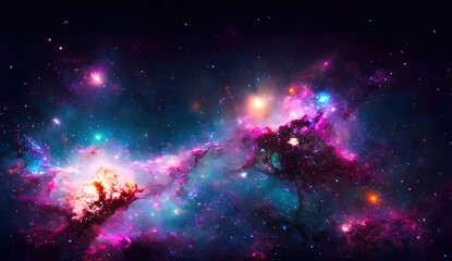galaxy in space, background with stars, nebula and galaxies