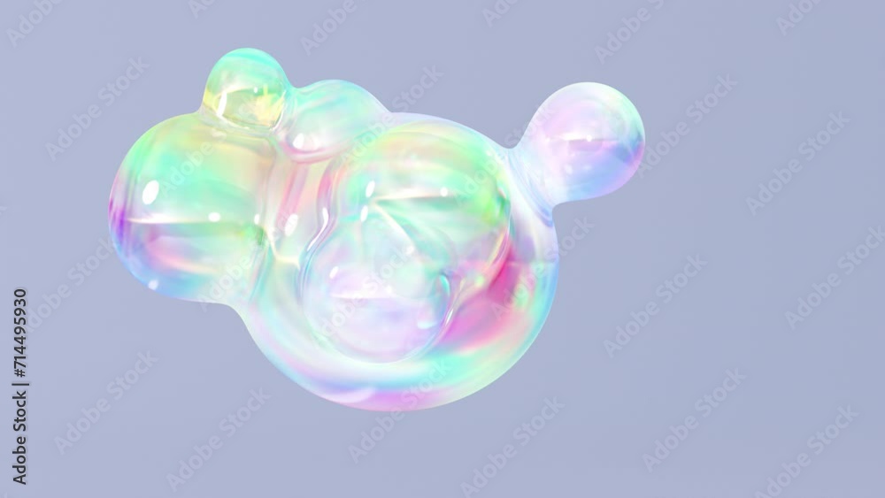 Aufkleber a metaball animation displaying liquid blobs transforming. 3d abstract colorful metaball background.