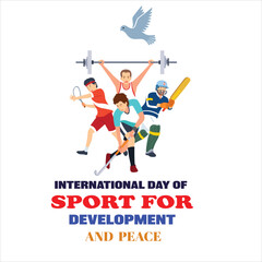 Fototapeta na wymiar National sports day vector illustration, Hand drawn happy national sports day illustration, International Day of Sport for Development and Peace. Template for background, banner, card, poster. vecto 