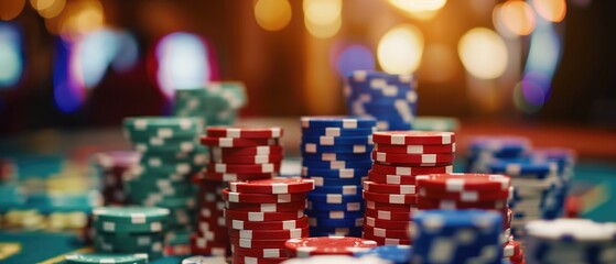 stacks of casino gambling chips