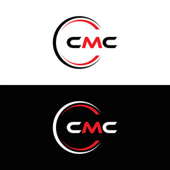 CMC logo. C M C design. White CMC letter. CMC, C M C letter logo design. Initial letter CMC linked circle uppercase monogram logo. C M C letter logo vector design. CMC letter logo design five style.