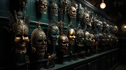 Spooky mask shop, offering a wide array of terrifying and whimsical disguises.