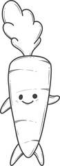 Line art cartoon carrot
