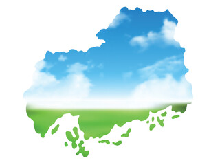 広島　草原　風景　空　地図