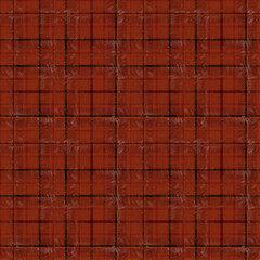 Seamless monochrome textured red-brown checkered background. - 714499708