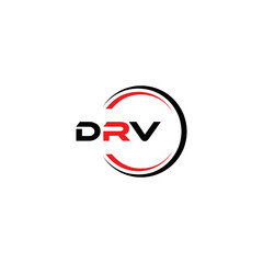 DRV logo. D R V design. White DRV letter. DRV, D R V letter logo design. Initial letter DRV linked circle uppercase monogram logo. D R V letter logo vector design. DRV letter logo design five style.