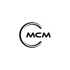 MCM logo. M C M design. White MCM letter. MCM, M C M letter logo design. Initial letter MCM linked circle uppercase monogram logo. M C M letter logo vector design. MCM letter logo design five style.