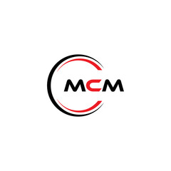 MCM logo. M C M design. White MCM letter. MCM, M C M letter logo design. Initial letter MCM linked circle uppercase monogram logo. M C M letter logo vector design. MCM letter logo design five style.