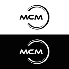 MCM logo. M C M design. White MCM letter. MCM, M C M letter logo design. Initial letter MCM linked circle uppercase monogram logo. M C M letter logo vector design. MCM letter logo design five style.
