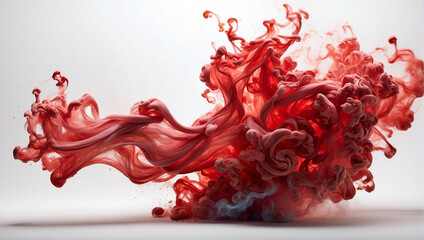 Red smoke flowing like wind in the air background