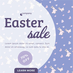 Digital png illustration of brochure with easter sale text on transparent background