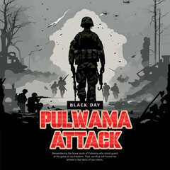 Naklejka na ściany i meble Pulwama Attack a black day in India Social Media Post Template banner