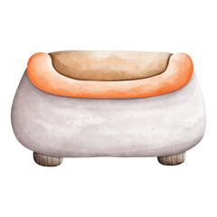 Whimsical Watercolor Plant Pot, Cute Spring Clipart for Botanical Illustrations