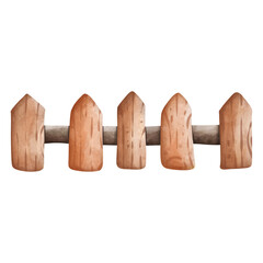 Rustic Elegance, Cute Wooden Fence Illustration, Perfect for Spring and Nature Themes