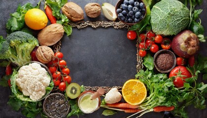 Wellness Array: Framing a Diverse Palette of Healthy Foods
