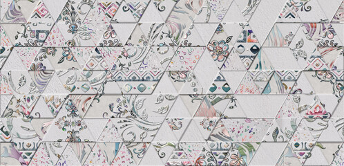 Obraz premium geometric decorative 3d structure wallpaper pattern, digital amazing background, ceramic tile, carpet, cover, interior.