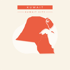 Vector illustration vector of Kuwait map Asia