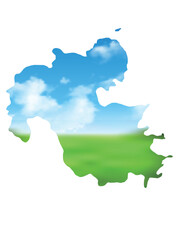 大分　草原　風景　空　地図