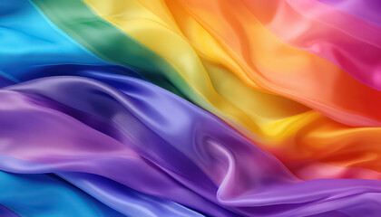 Rainbow Flag Silk Drape - obrazy, fototapety, plakaty