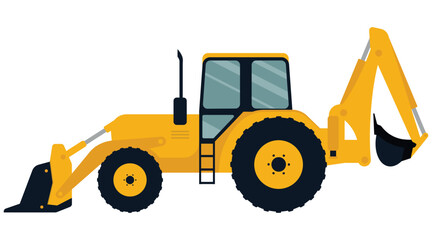 Obraz na płótnie Canvas Backhoe loader. Construction machinery. Special equipment. Vector illustration.