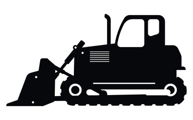 Bulldozer icon. heavy equipment for the construction business. Vector illustration.