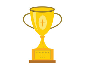 Trophy cup in flat style icon vector illustrations