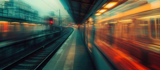 blurred movement at train station