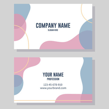 Simple business card template with abstract background. Editable vector illustration
