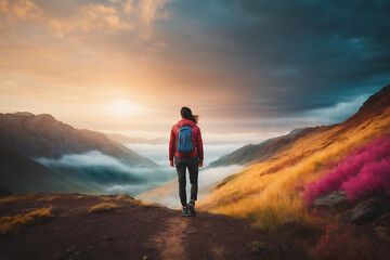 Obraz premium hiker in the mountains