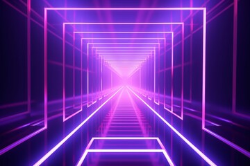 Fototapeta premium neon tunnel for intro | neon rainbow neon light background
