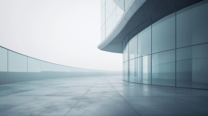 Abstract futuristic glass architecture with empty space