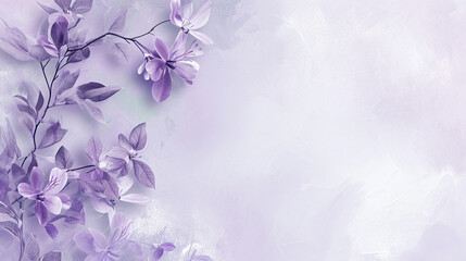 Pale Lilac and Medium Lavender floral banner background. PowerPoint and Business background.