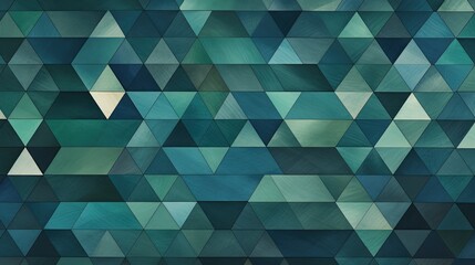 A geometric pattern of triangles in shades of blue and green creating a soothing effect