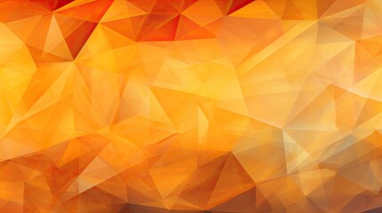 Fototapeta premium A geometric pattern of triangles in shades of orange and yellow creating a warm inviting effect