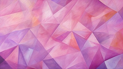 A geometric pattern of triangles in shades of pink and purple creating a whimsical effect