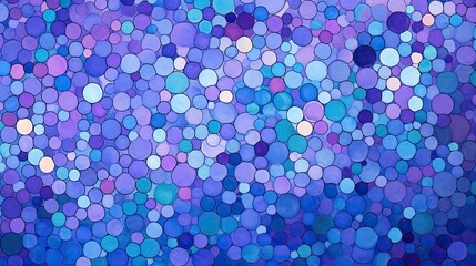 A grid of circles in shades of blue and purple
