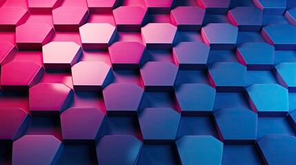 A grid of hexagons in shades of pink and blue