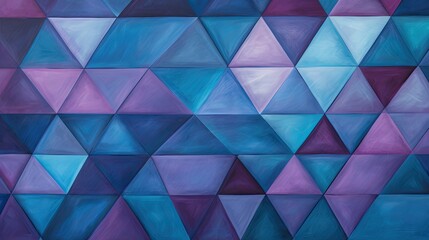 Fototapeta premium A grid of triangles in shades of blue and purple