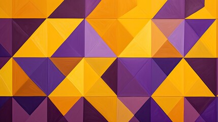 Fototapeta premium A grid of triangles in shades of yellow and purple