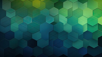 A hexagonal pattern with shades of green and blue