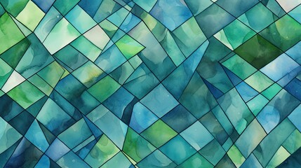A pattern of diamonds in shades of green and blue