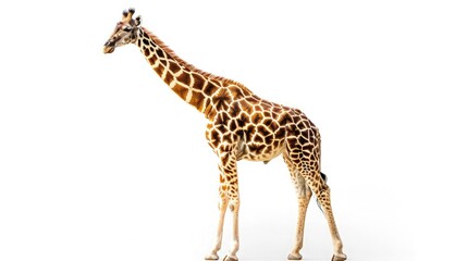 giraffe on isolated white background.