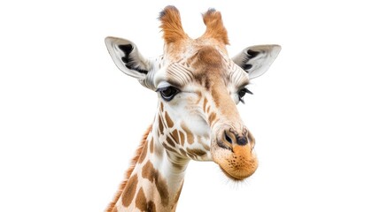 Naklejka premium giraffe on isolated white background.
