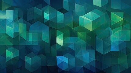 Obraz premium A pattern of squares in shades of green and blue