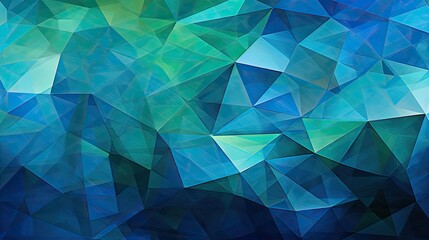 A pattern of triangles in shades of blue and green