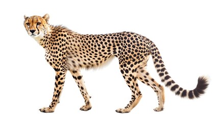 cheetah on isolated white background.