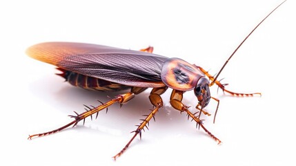 cockroach on isolated white background.