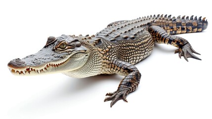 Naklejka premium crocodile on isolated white background.